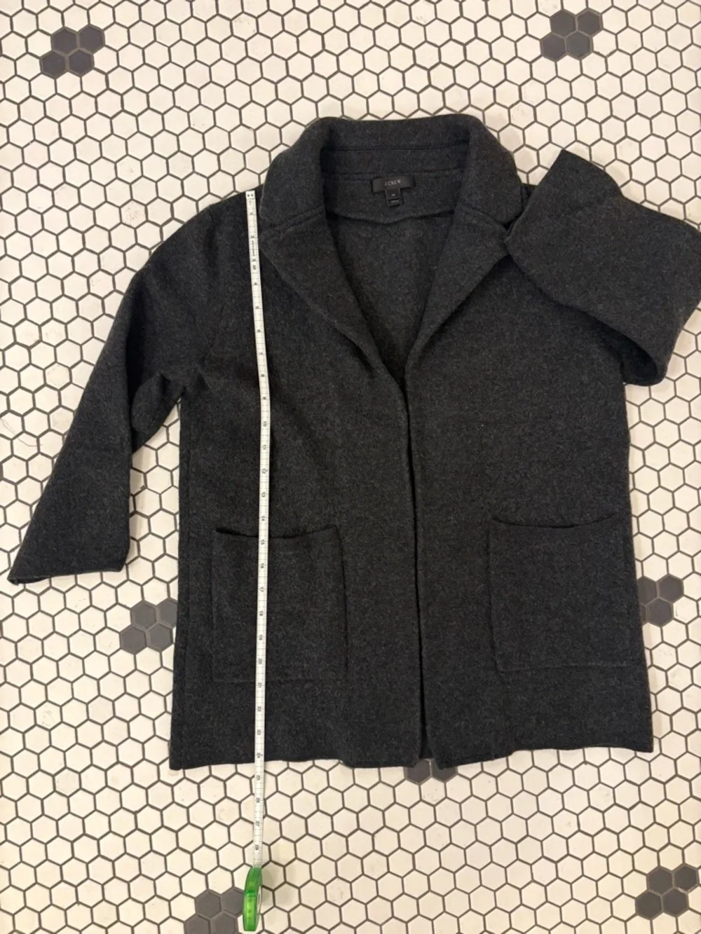J.Crew Sophie Blazer Merino Wool Charcoal Gray 3/4 Sleeve Size M